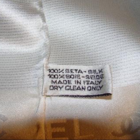 CHANEL white/blue silk ombré evening wrap/scarf - Picture 9 of 12